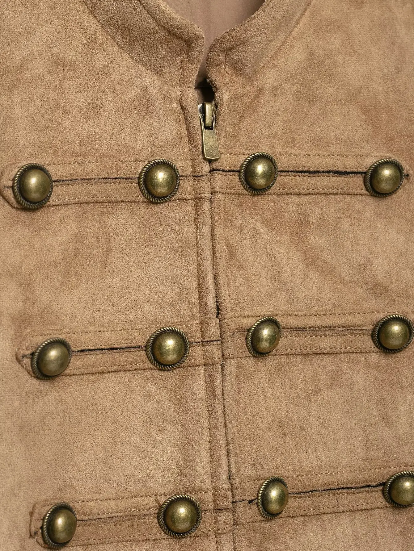 KONDALA Damen Vintage Schicke Jacke mit Knopfbesatz, Herbst Retro Elegante Slim-Fit Jacke mit Reißverschluss, Neue 2026 Herbst Trendige Street Casual Jacke – Detail 8