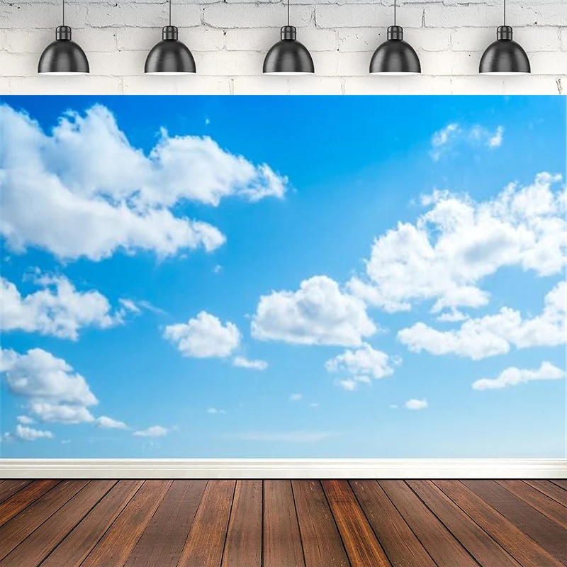 

Photography Backdrop Natural Scenic Blue Sky Cloudy Sunny Party Decor Poster Baby Background Banner Photocall Photo Studio