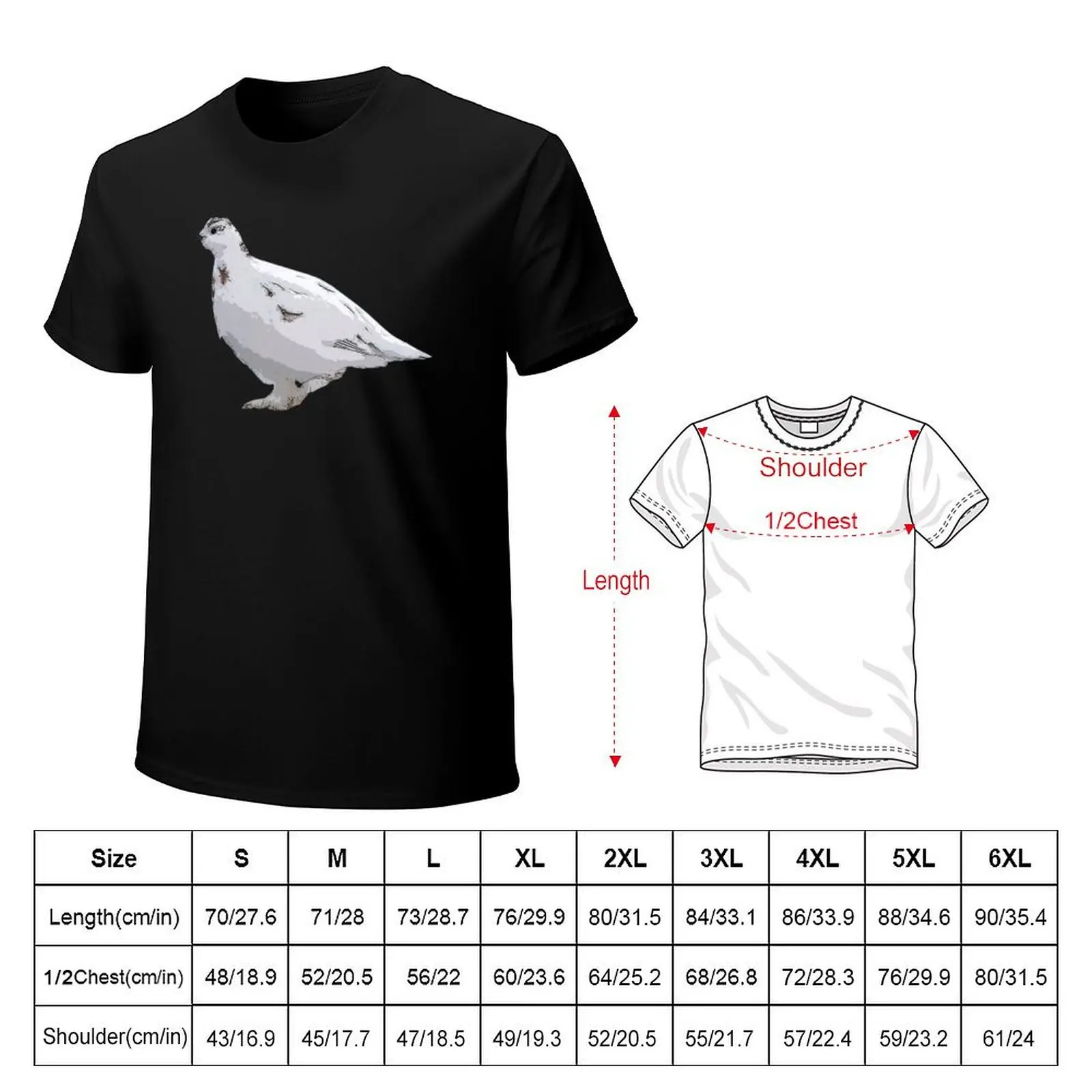 Willow Ptarmigan Winter Color Design T-Shirt Street Style Casual Tee Shirt
