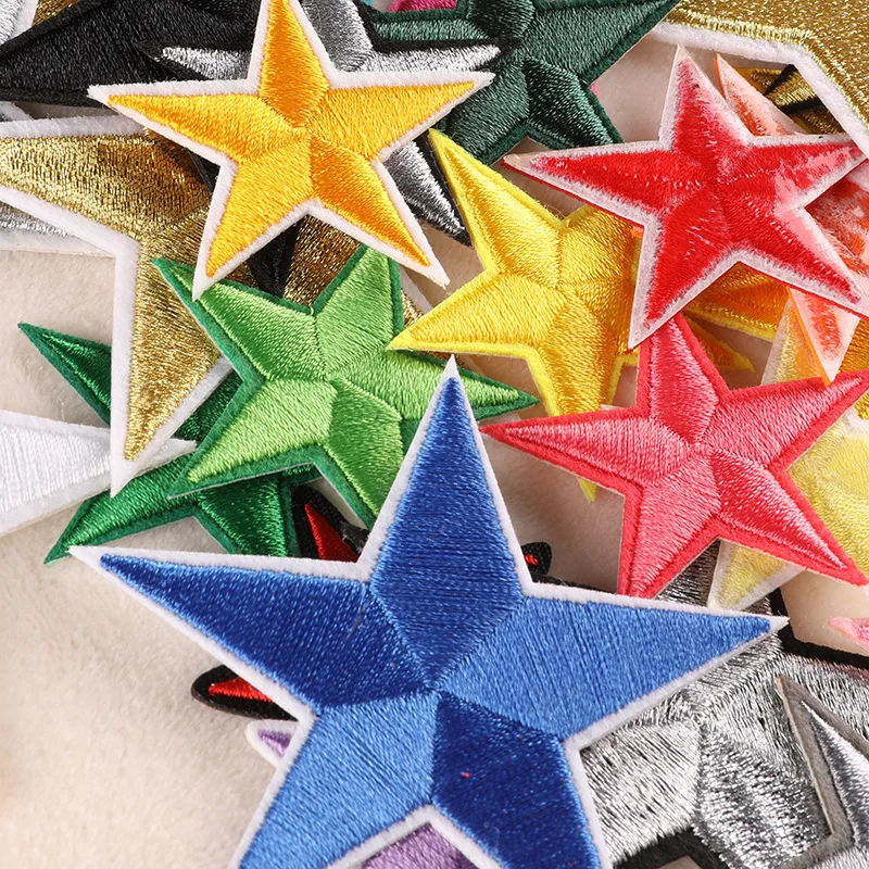 Clothing Embellishment Patch for DIY Sewing with Five-pointed Star Stickers Appliques Punk Clothes Iron on Patches Badge