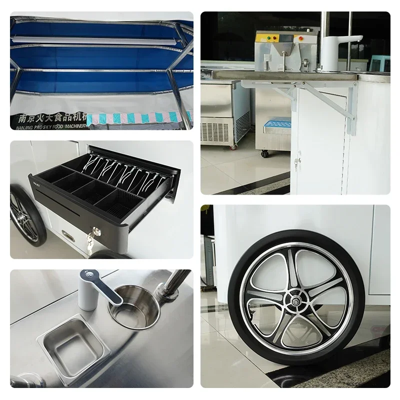 exquisite craftsmanship Cheap Candy Cart Cold Drink Cart Metal Mobile Coffee Cart For Sale On Wheels
