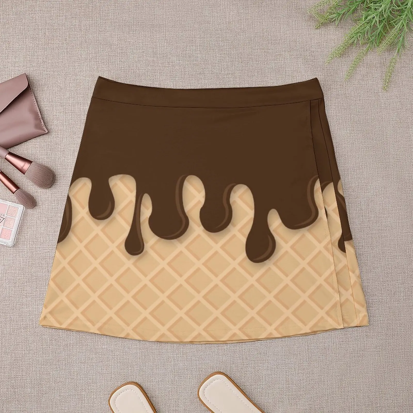 Miss Sundae - Pattern (Chocolade) Mini Rok Skorts Voor Vrouwen Jurk Vrouwen Zomer 90S Vintage Kleding Kawaii Kleding