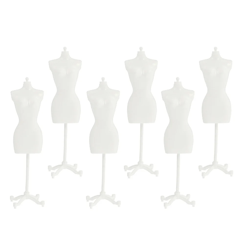 6 Pcs Hanger Mannequin Display Models Mini Dress Supports Holder Clothing Stands Clothes Fashion