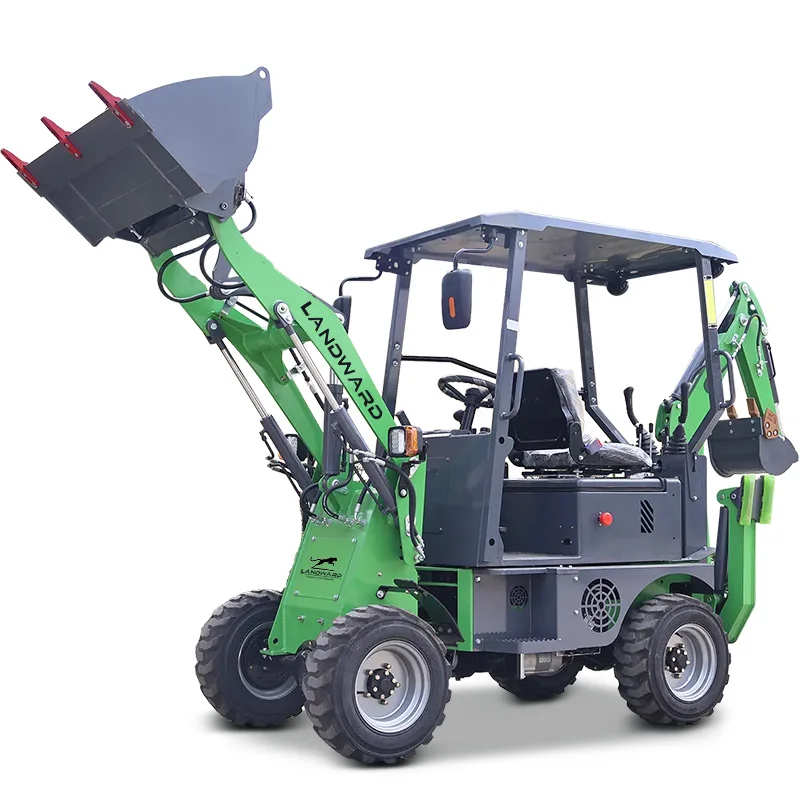 Top Chinese New Energy Backhoe Excavator Loader Agricultural Small Wheel Front End Loader Mini Battery Backhoe Loader Customized