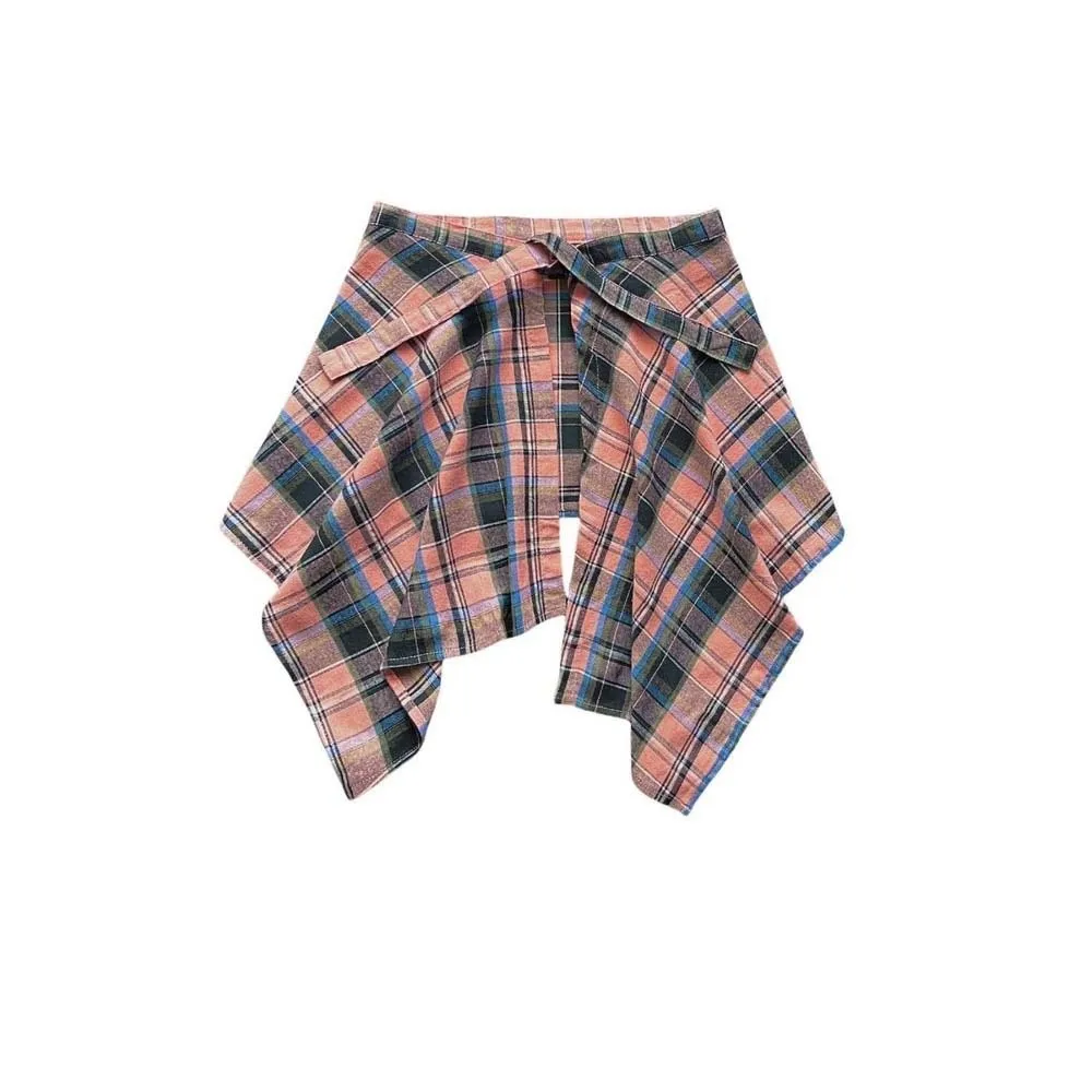 

Korean Style Plaid Skirt Belted Hip-hop High Waist Mini A-line Shortskirt Y2K Underskirt Waist Seal Skirt Party