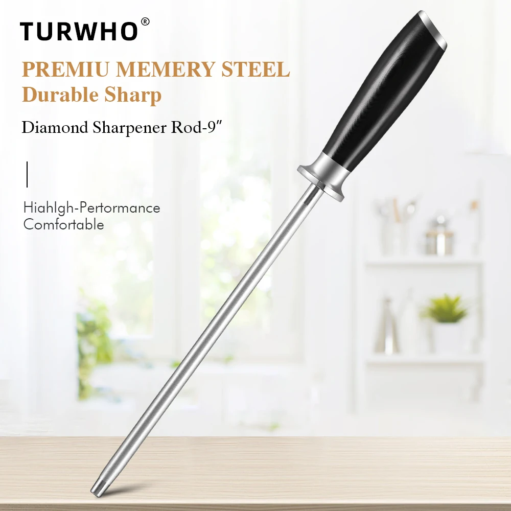 

TURWHO алмазная точилка для ножей, шлифовальная машина, прочная точилка из высокоуглеродистой нержавеющей стали, точилка для ножей, кухонный инструмент 23 см