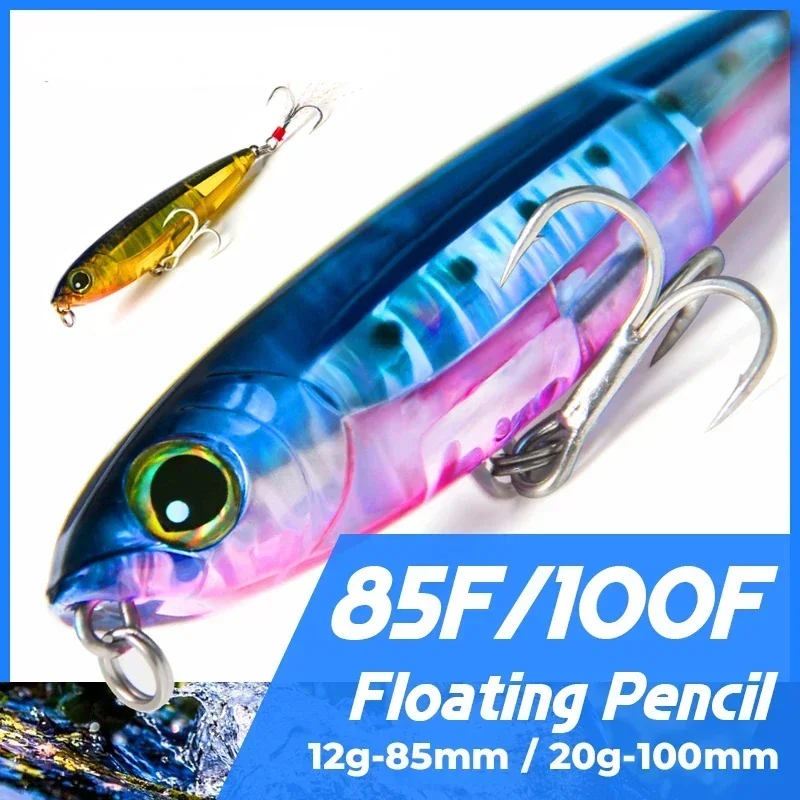 20g 12g-5g Laser Floating Pencil Topwater Walk The Dog Wobbler Lures For Bass Fishing Lures Artificial Hard Baits