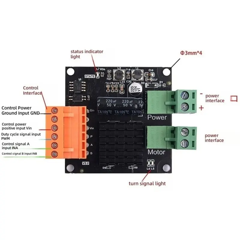 M11K-12/24V 16A DC Motor Driver Module, H-Bridge PWM Isolated