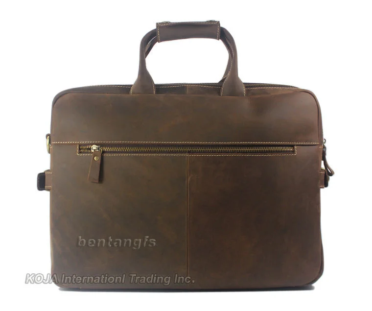 Männer Leder Vintage Aktentasche Einkaufstasche Business-Tasche verrücktes Pferd echtes Portfolio Männer Aktentasche männlich 15 "Laptop-Büro