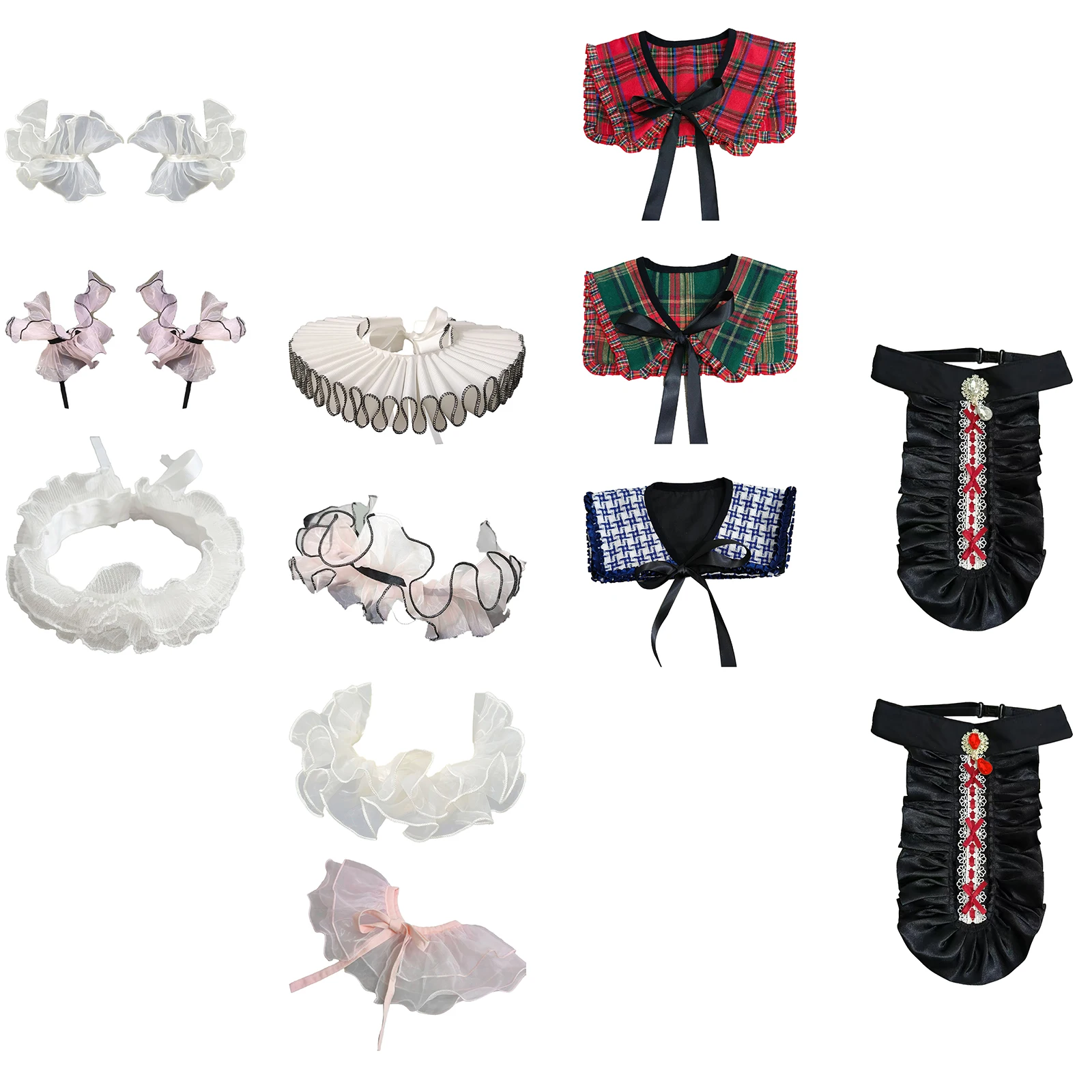 1Pc Detachable Fake Collar Shawl Renaissance Court Noble Collar Victorian Neck Ruff Medieval Fake Collar with Cuffs Cosplay Prop