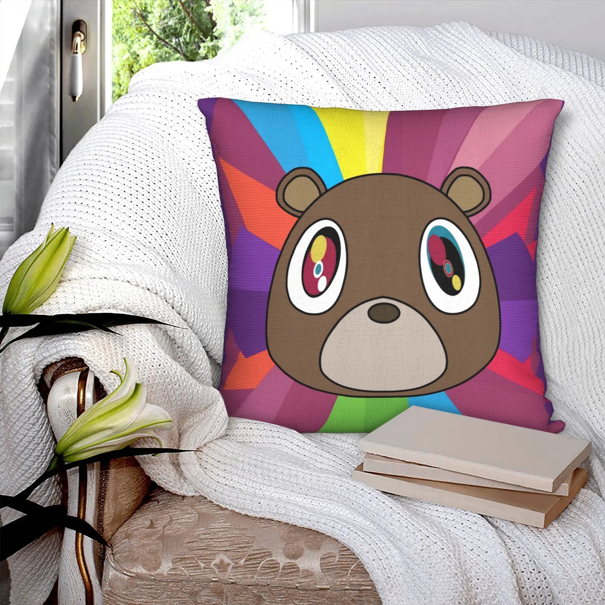 Kanye West Bear Pillow Case for Sofa  Modern Cushion Cover Soft Pillowcase