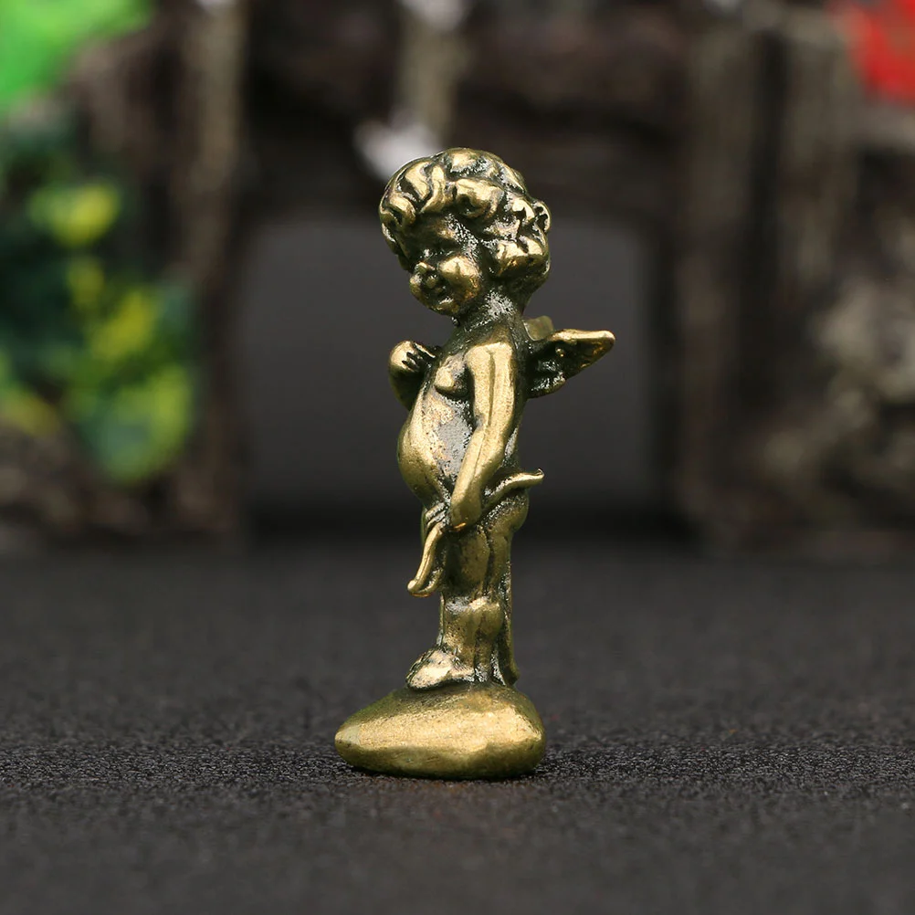 Crafts Brass Cupid Pendulum Office Angel Decor Adornment Statue Metal Exquisite Figurine Mini Decorative Baby
