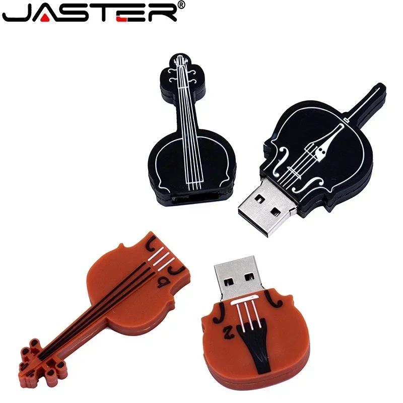 JASTER 5 PCS LOT Music Model USB flash drive 128GB Guitar Pen drive Violin Pen drive Cello Memory stick Beth Free key chain 64GB