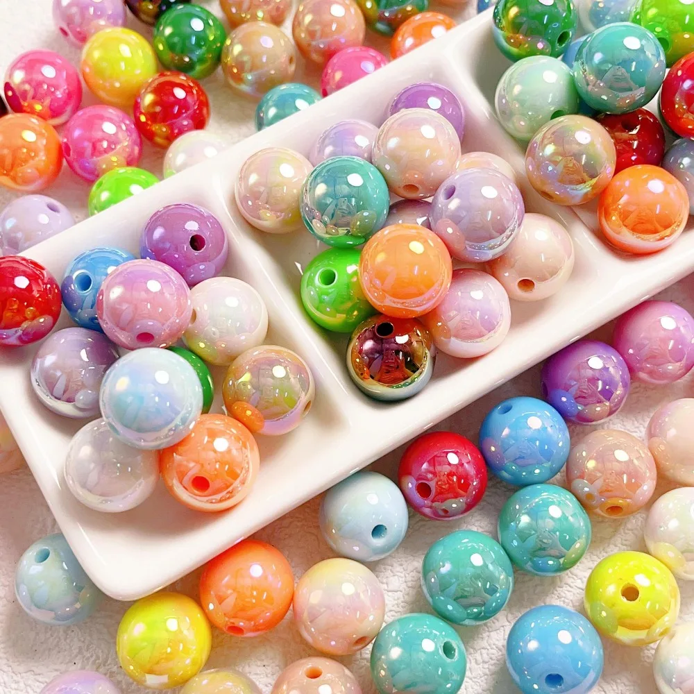 

50Pcs 16mm 16mm Beads Crafts Supplies AB Color Acrylic 16mm Chunky Bubblegum Beads Round Acrylic Beads 16mm Pen