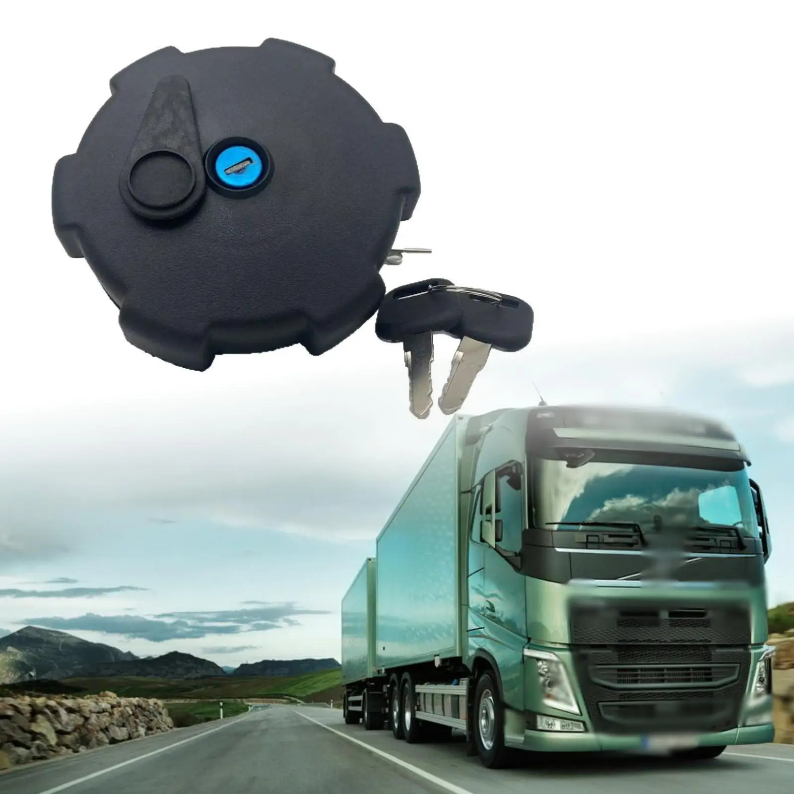 Car Fuel Caps with Locking Key Black Dustproof Oil Tank Replacement Accessory for Mercedes-benz Truck 0004700405