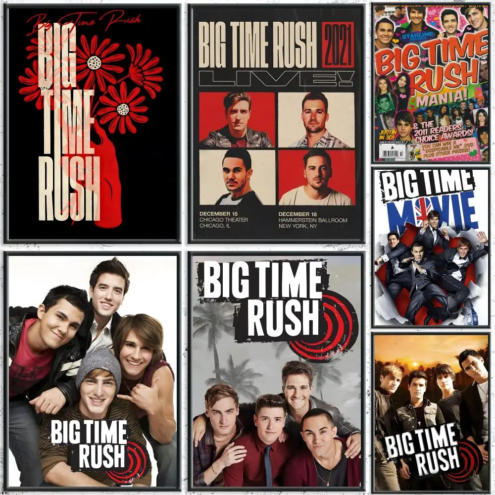 Popular Band B-Big Time RushS Poster HD Self-Adhesive No Residue After Removal Ideal for All Kinds of Wall Decor