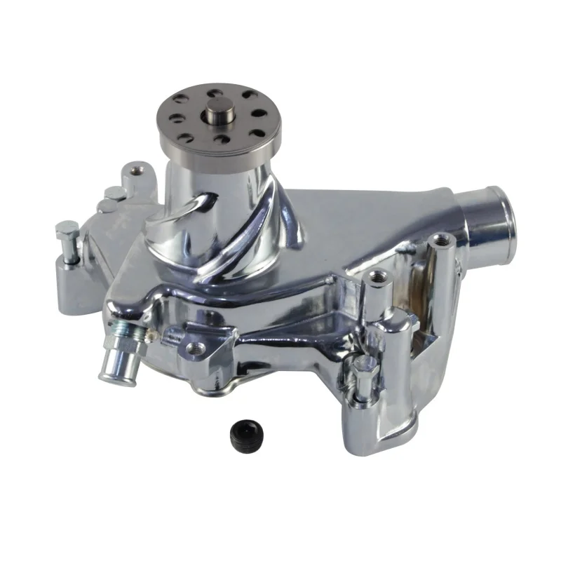 

High Volume Flow Long Water Pump Aluminum For Chevy Small Block 283 305 327 350 400V8 Engines 1958-1980 Silver/Black