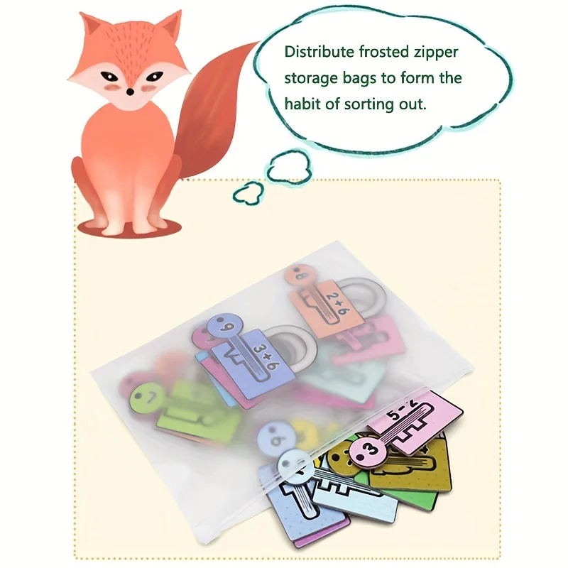 24pcs Number Matching Locks Educational Sensory Toys for Kids Colors Cognitive Logical Thinking Training Enhances Math Skills