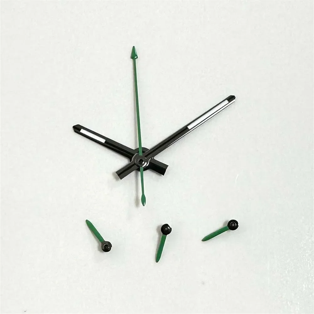 Silver/Orange Watch Hands for VK63 Movement 6 Pins Green Luminous Watch Pointers Accessories