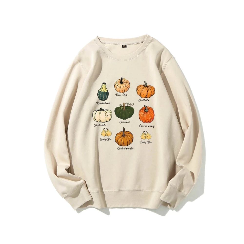 Herfst Halloween Pompoen Patch Sweatshirt Type Pompoenen Spooky Seizoen Vakantie Herfst Top met lange mouwen Thanksgiving Cadeau-outfits