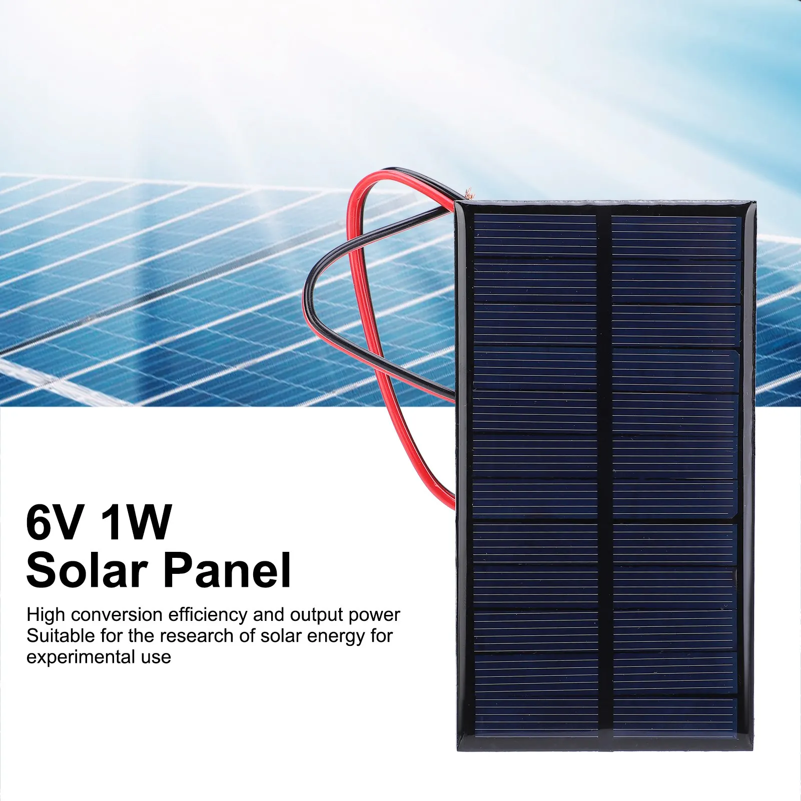 3 Stück DC 6 V 1 W Solarpanel-Zellen-Leistungsmodul, polykristallines Silizium-Solarpanel mit 30 cm Kabel