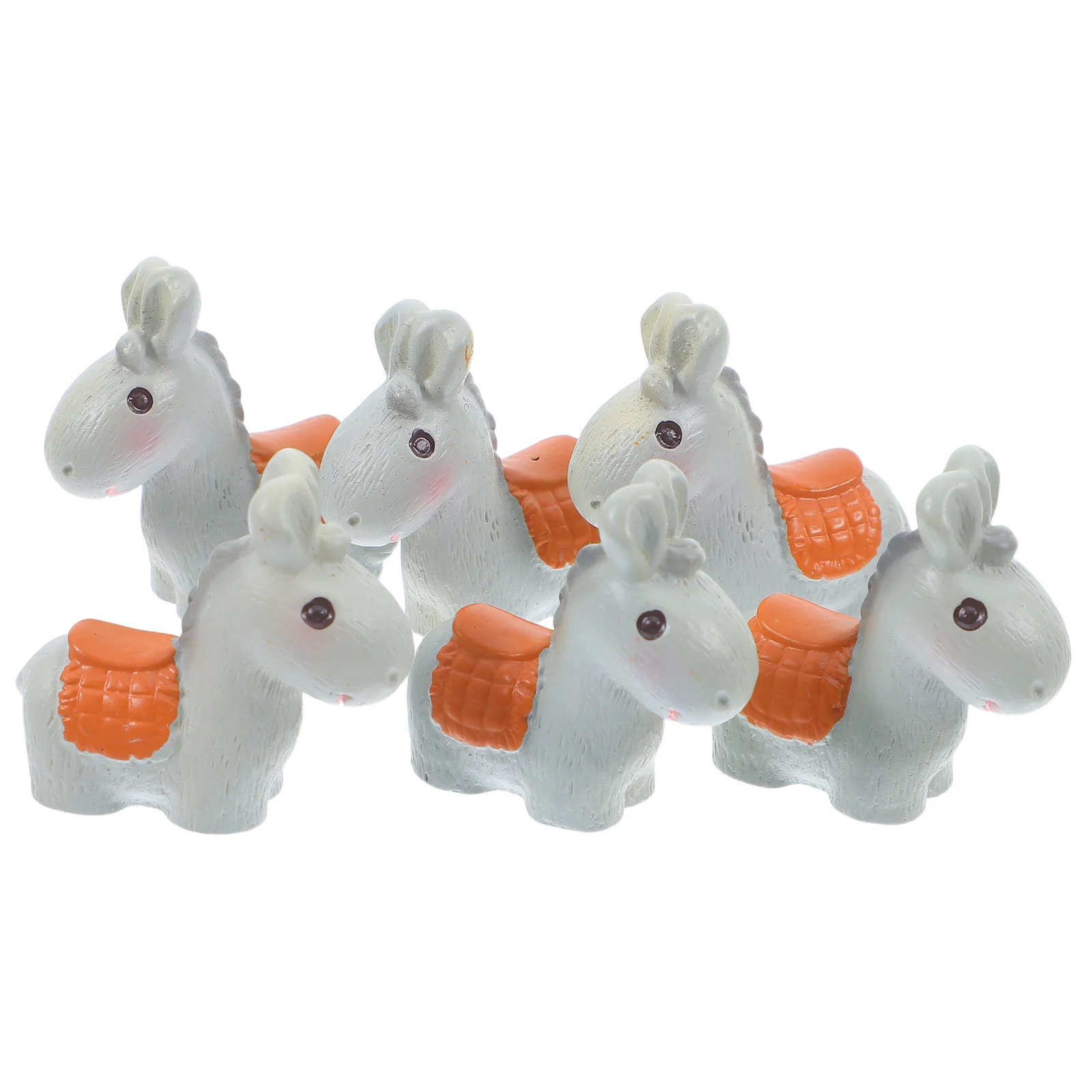 

6Pcs Charming Donkey Ornaments Resin Craft Animals Miniature Garden Decor Unique Tiny Donkey Figurines Mini Landscape Animals