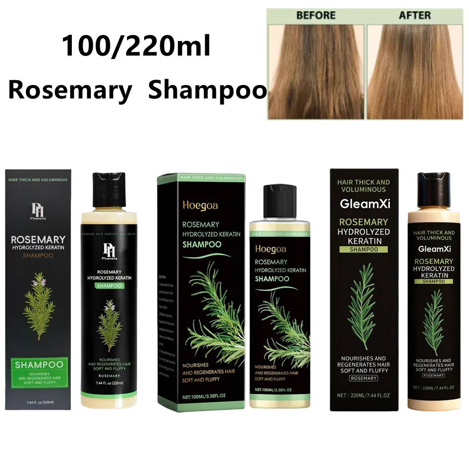 

100ml/220ml Rosemary Shampoo Organic Thickening Oil Hair Growth for Thinning Hair & Hair Loss Volumizing Natural Shampoo