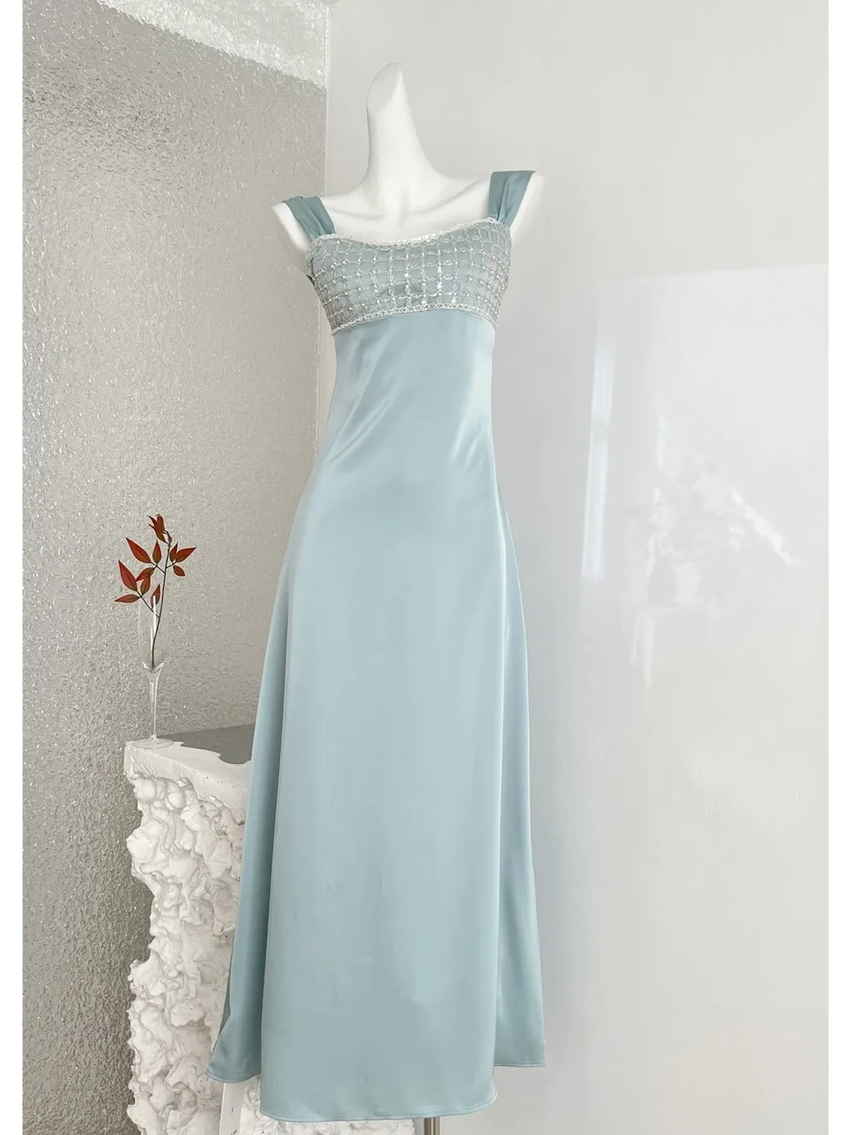 ele-light-luxury-satin-evening-dr-women's-heavy-embellied-diamond-waist-cinched-bodycon-dr-birthday-par