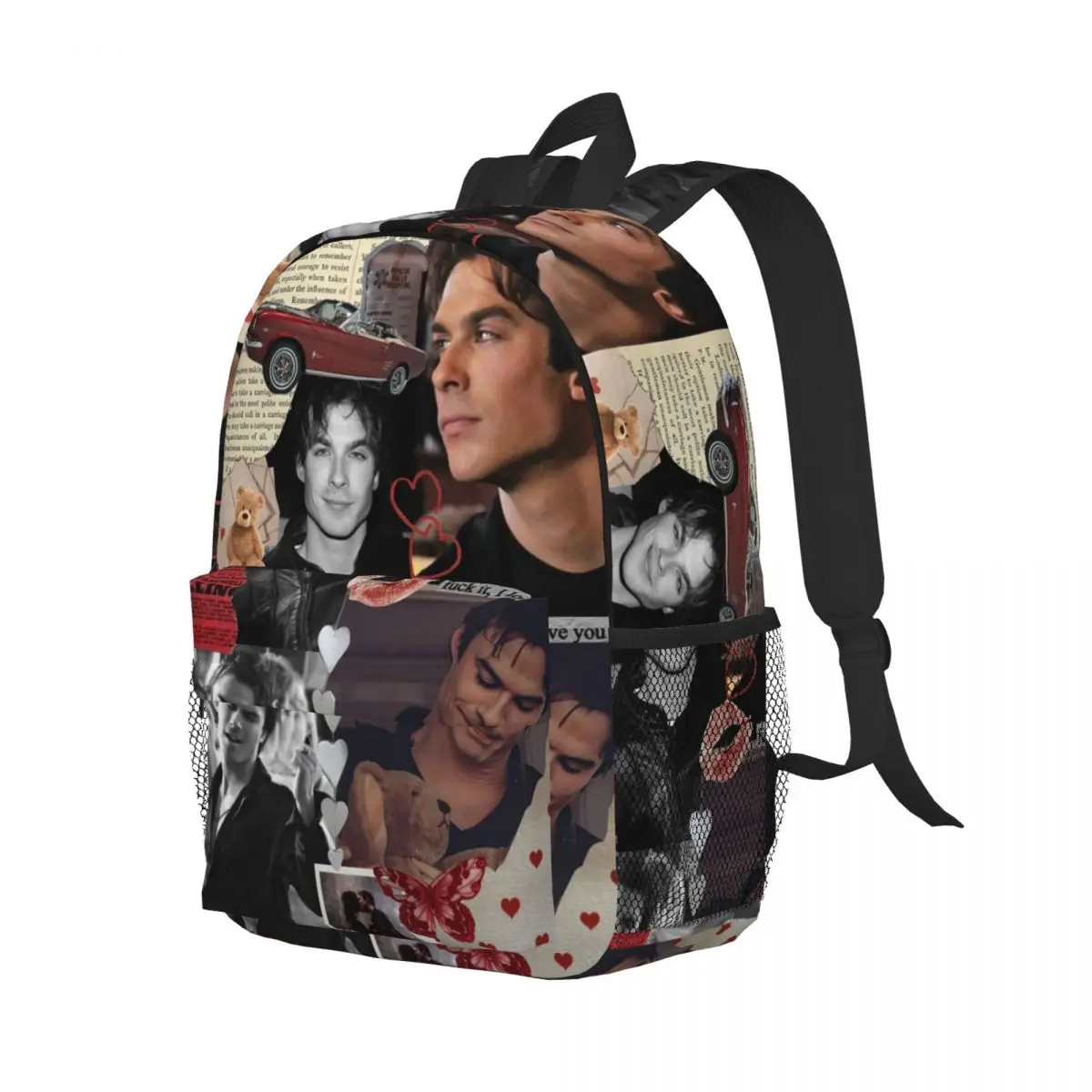 

Damon Salvatore The Vampire Diaries Backpack Student Boys Girls BookBag Children School Bag Laptop Shoulder Bags for Men Women