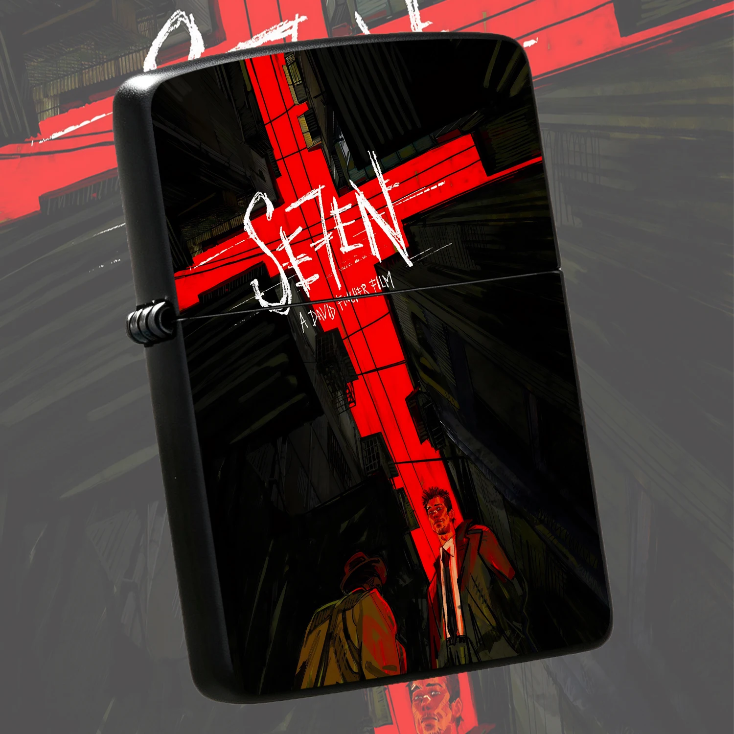 Creative Se7En Themed Lighter David Fincher Movie Art Print Portable Accessory Stylish Seven Themed Practical Daily Use Ignition Tool Unique Souvenir Gift For Movie Fans Suitable For Home Outdoor Travel Multi Scenario Application Interestin