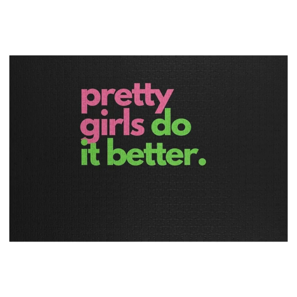 Pretty Girls Do It Better // 20 Pearls - Pink & Green Jigsaw Puzzle Jigsaw Custom Custom Photo Puzzle