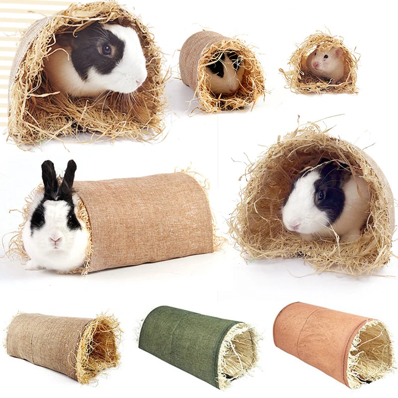 Túnel de escondite para hámster, juguete con túnel de hierba, accesorios para hámster, jaula para roedores, Chinchilla, Chinchilla