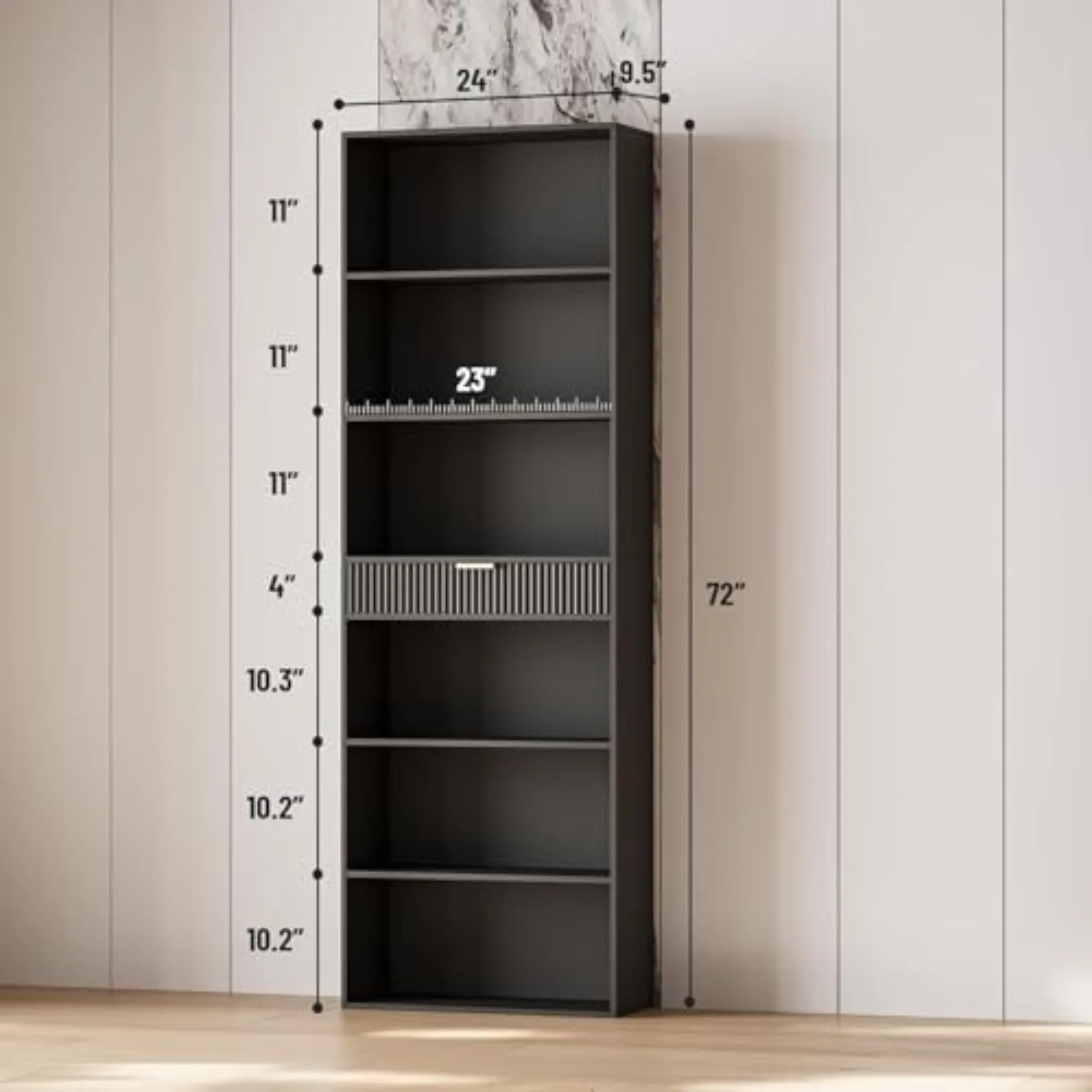 7-Tier Bookshelf with Storage, 72