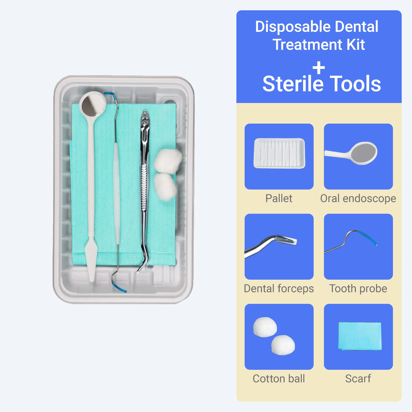 Bioclear Sterilization Tray Sterile Tools Disposable Dental Treatment Kit 6piec Set