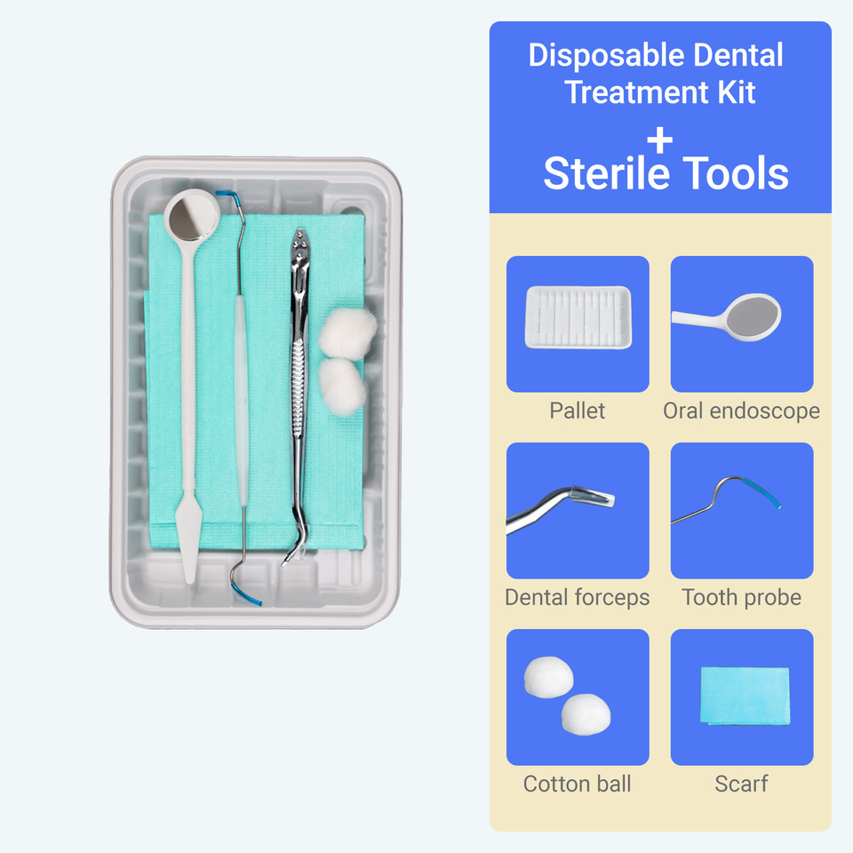  Bioclear Sterilization Tray Sterile Tools Disposable Dental Treatment Kit 6piec Set