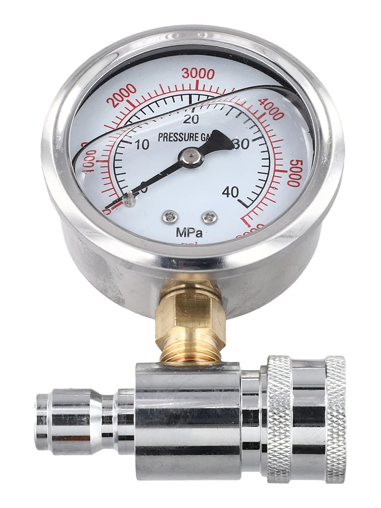 Quick Insertion 5000 PSI Gauge For Cleaning Machines Copper Components High-pressure Cleaning Cleaning Equipment As Picture