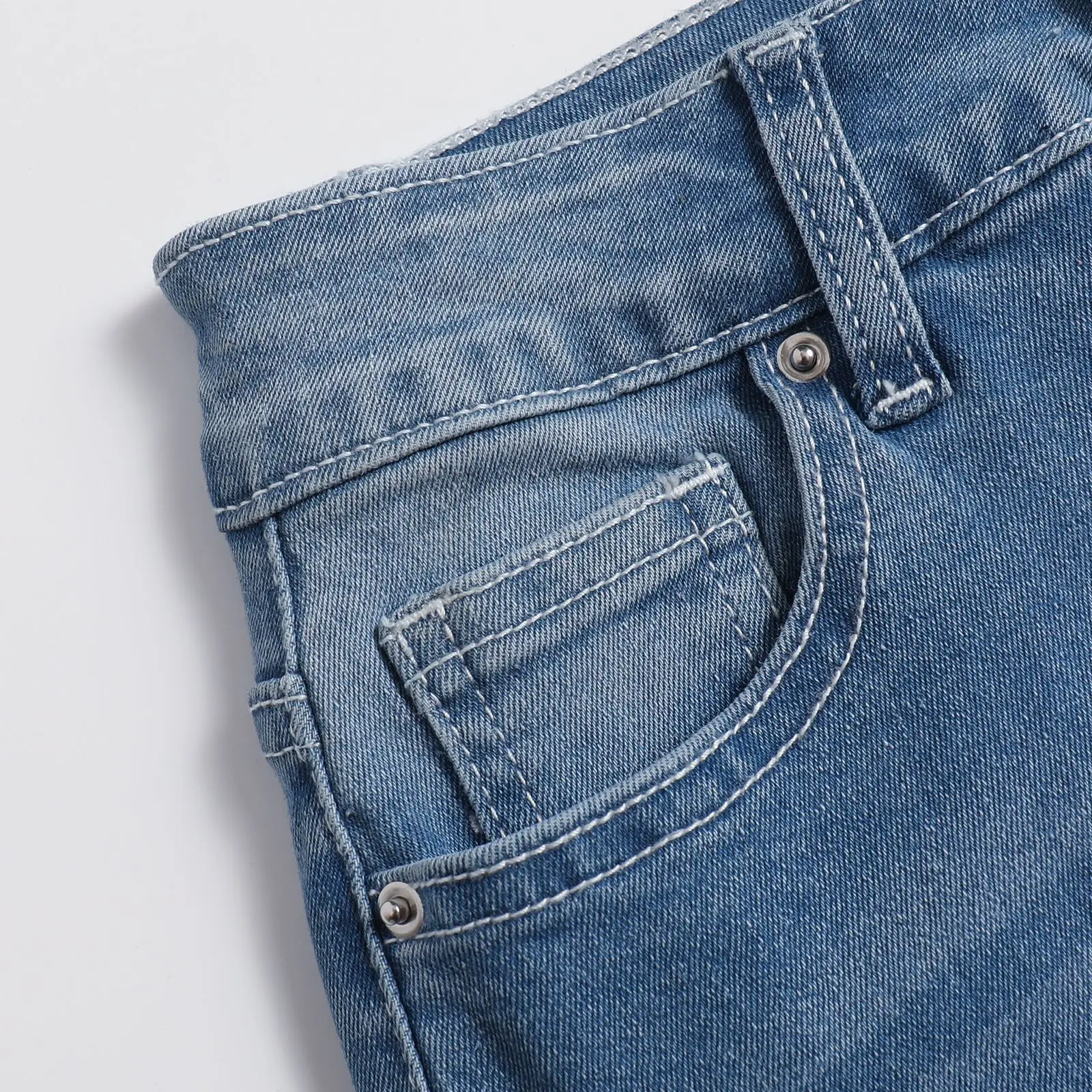 Spodnie bootcut jeansy damskie średni stan kieszenie sprane obcisłe spodnie streetwear casual łączone spodnie dżinsowe jesień lekko elastyczne