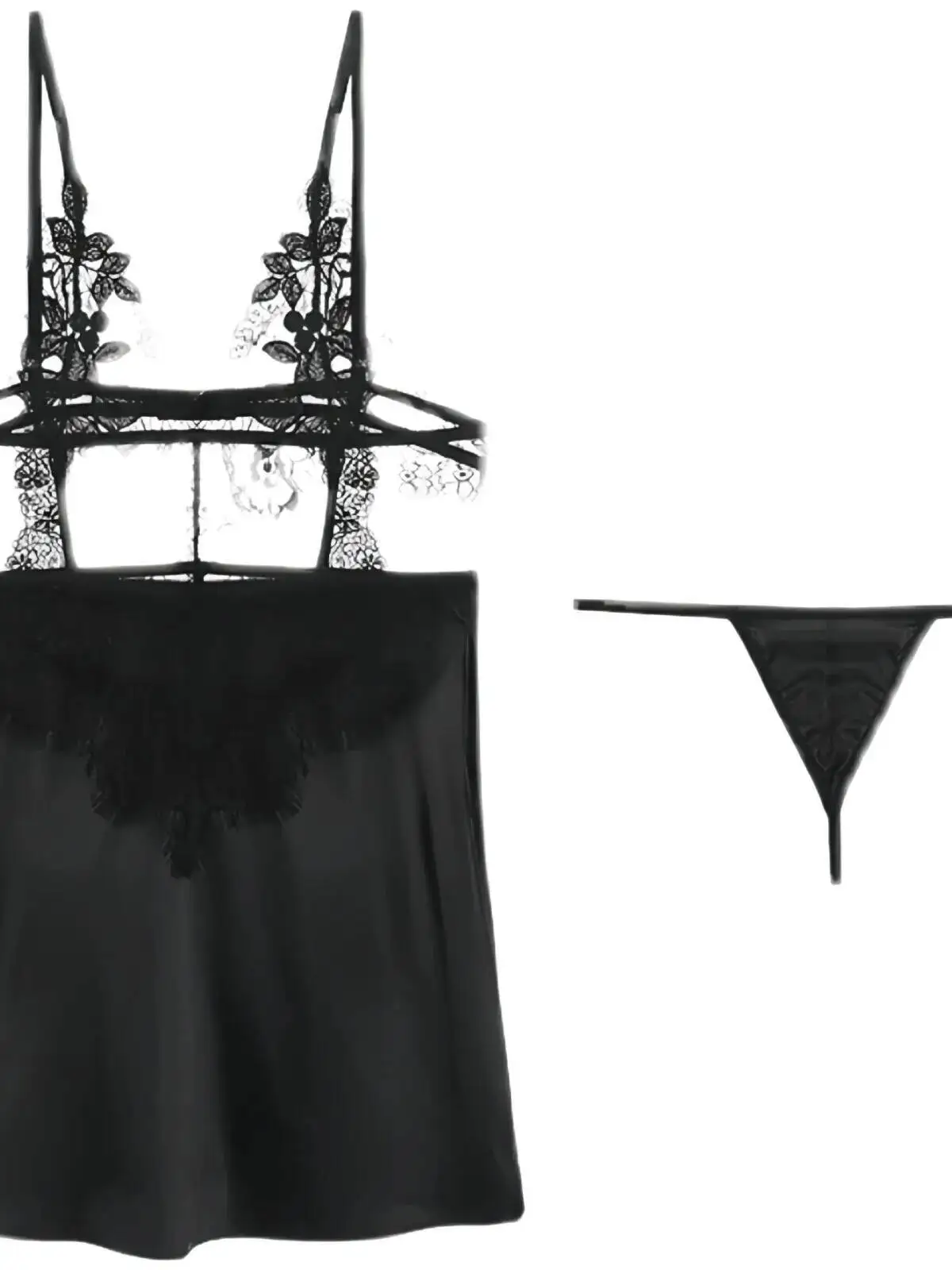 Sexy Mesh Outfit Backless Deep V Suspenders Sleeveless Dress Passion Sexy Black Tight Flower Printed Solid Color Mesh Dress E8S7