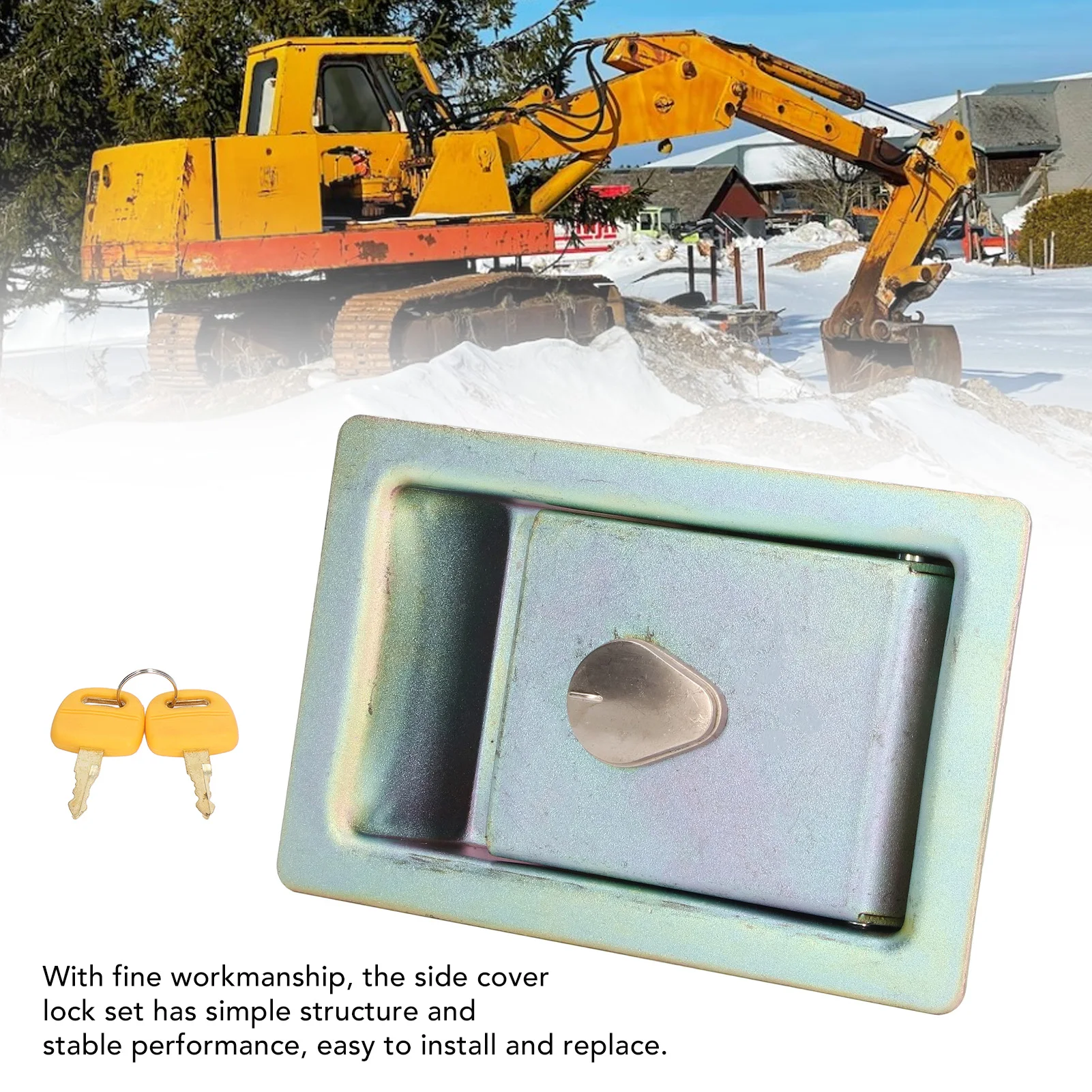 Excavator Hydraulic Pump Lock Side Door Aluminum Alloy with 2 Keys for KATO HD 200 Excavator Hydraulic Pump Side Door Lock view 3