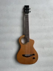 Stock Defect Electric Ukulele Przenośny koncert podróżny 23-calowy Ukulele z litego drewna mahoniowego może grać cichą praktykę bez hałasu