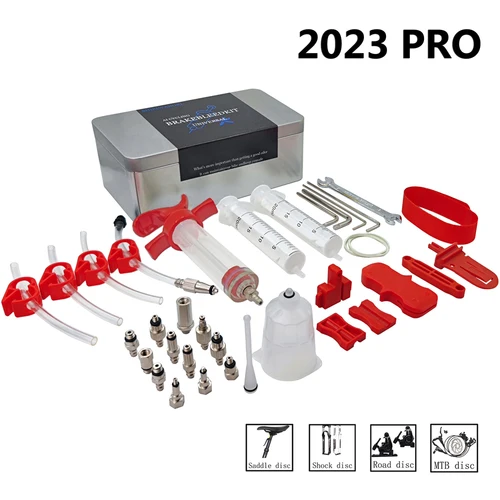 Imagen 2 del producto Kit de purga de aceite de freno de disco hidráulico de bicicleta profesional 2024 para SHIMANO,SRAM,Avid,Series herramientas de reparación de frenos de bicicleta de montaña y carretera
