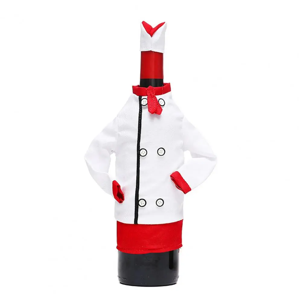 1 Set Wine Bottle Cover  Convenient Mini Chef Clothes Cap Wine Bottle Cover  Scene Layout Wine Bottle Bag