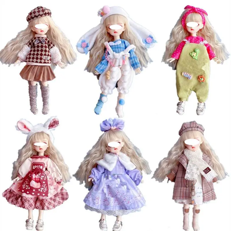 30cm 1/6 Bjd Byte Doll DIY Dress Up Dress Jk Fashion Clothes Clothing Dolls Skirt Lolita Maid Casual Suit Socks Toy Accessories