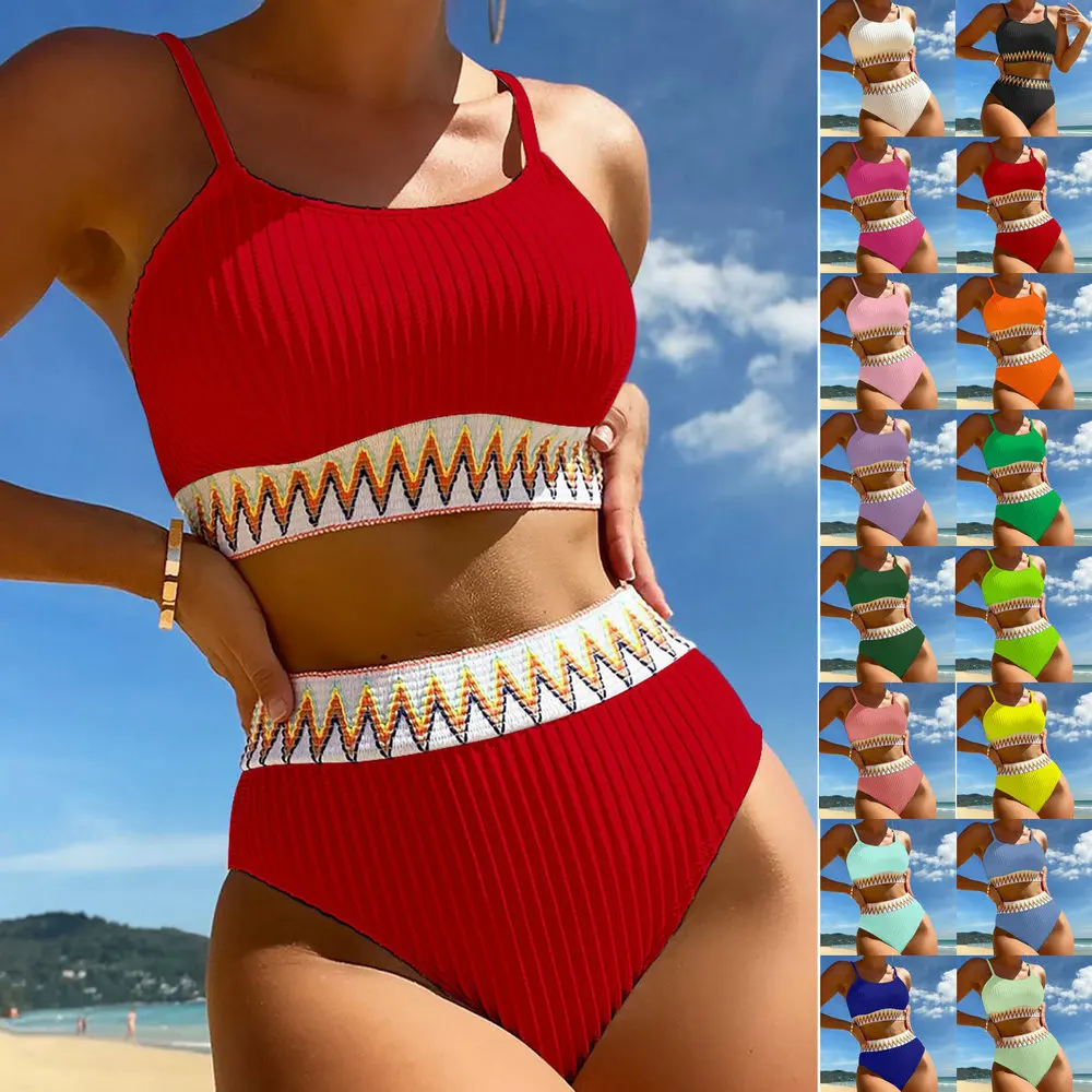 

Sexy High Waist Bikinis 2025 Swimsuits Women's Swimwear Push Up Female Beach Swimming Wear Bathing Suits Bikini Set Pool Bather