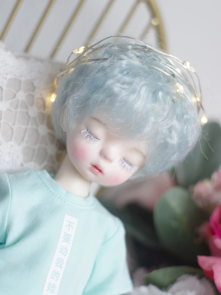 D08-P034 children handmade toy 1/3 1/4 1/6 1/8 doll BJD/SD doll's accessiores flower soft silk broken roll wig 1pcs