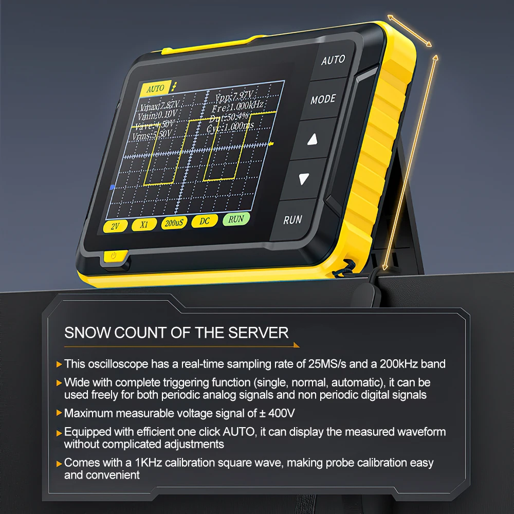 DSO 152 Handheld Digital Oscilloscope 2.5MSa/s 200KHz Analog Bandwidth Non Periodic Digital Signals Mini Lightweight Design