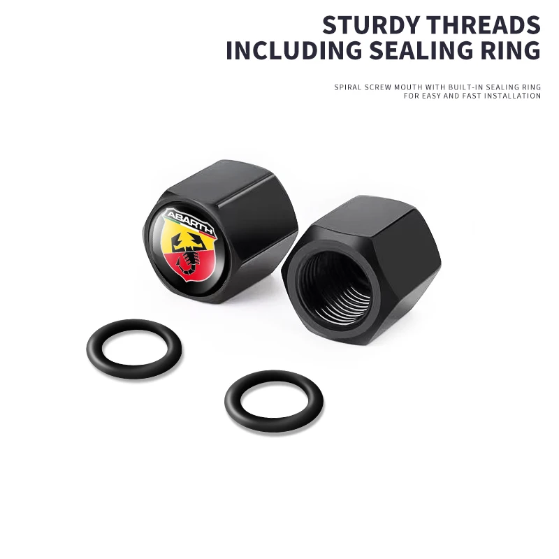 Car Wheel Tire Valve Stems Cap With Keychain Keyring Badge For Abarth Chevrolet Seat MINI Alfa Romeo Honda Jaguar Ford JEEP view 5
