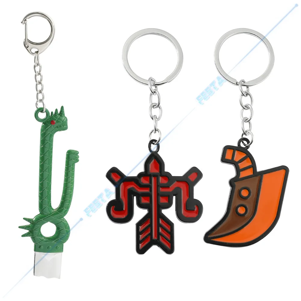 MHW Cosplay Weapons Key Ring Monster Hunter World Keychains Cute Sward Blade Men Accessories Pendant Fans Friends Gifts