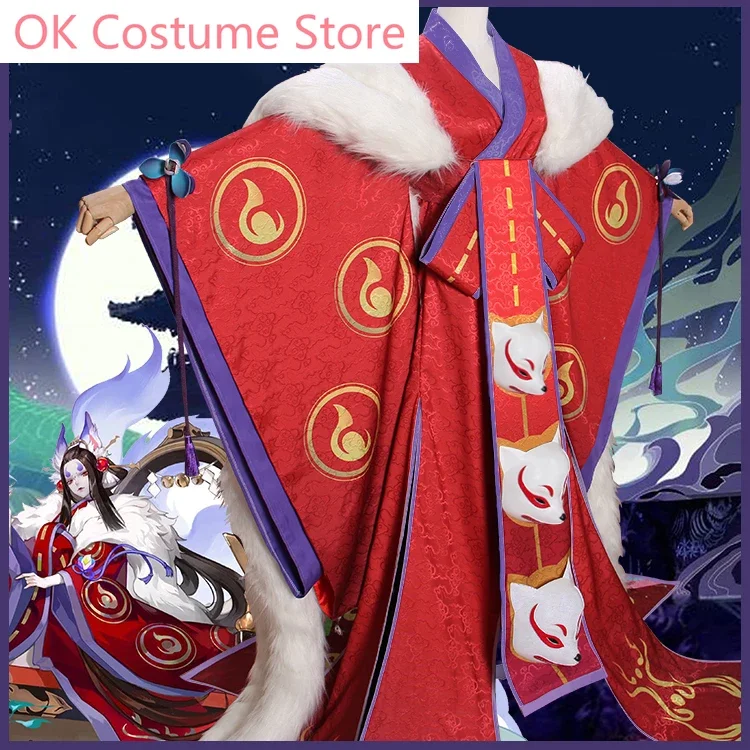 Anime! Onmyoji Jinten Tamamonomae SP Shikigami Gorgeous Game Kimono Cosplay Costume Halloween Carnival Suit NEW