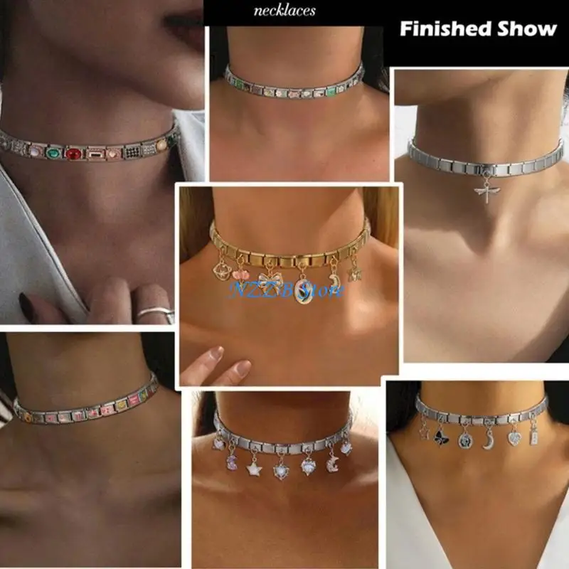 

T21F Bracelet Beads Italian Charm Link Making Accessory Bracelet Making Supplies Stainless Steel Bracelet Module for Bracelet